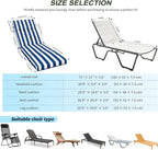 2 Pcs Outdoor Chaise Lounge Cushion 72" x 21" x 3", Folding Patio Lounge Chair - Image 3