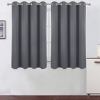 Grey Thermal Blackout Curtains/52 x 54 Inch/Set of 2 Panels Room Darkening by Lemomo