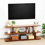 Bamboo TV Stand for TVs up to 65", 3 Tier Accent Entertainment Center by MordchilHF