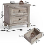 SAVOR LIFE Farmhouse Nightstand Set of 2 - Image 2