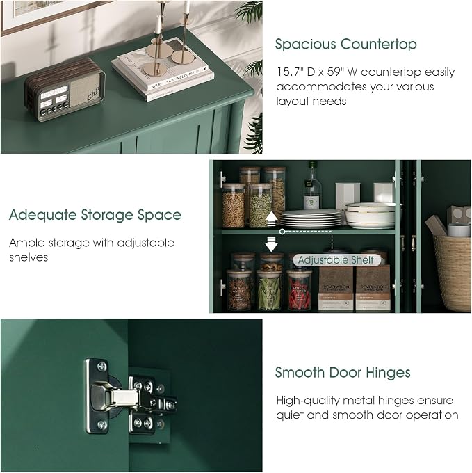 JOINICE Buffet Cabinet with Storage, Credenza Coffee Bar - Image 7