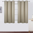 Beige Thermal Blackout Curtains/38 x 54 Inch/Set of 2 Panels Room Darkening by Lemomo