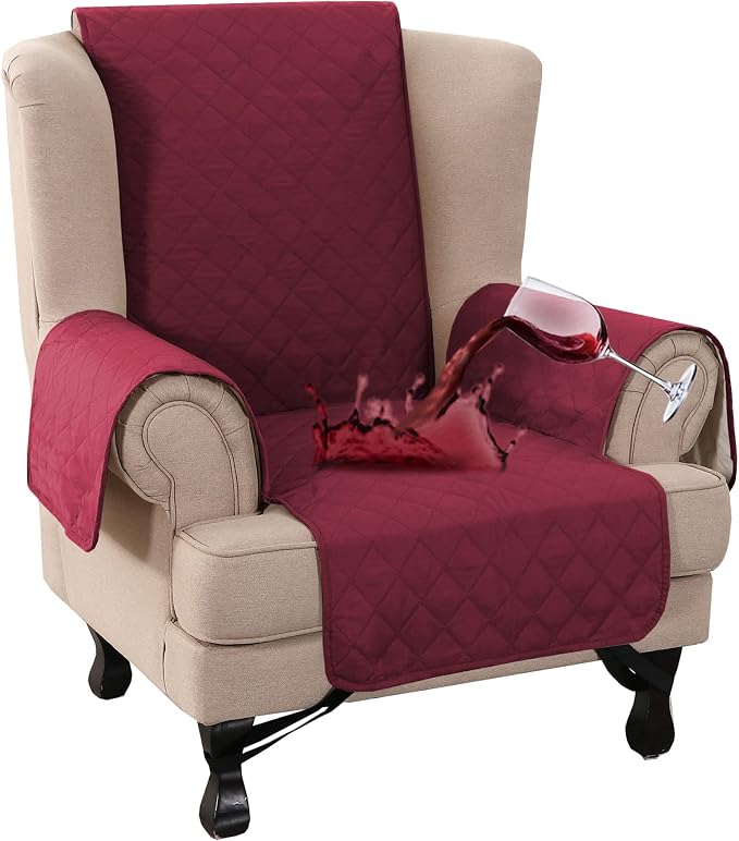 Turquoize 100% Waterproof Wing Chair Cover Wing Armchair Slipcovers Chair Couch by Turquoize