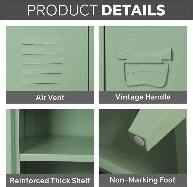 MIOCASA Metal Storage Cabinet, 3 Door TV Stand, Metal TV Cabinet - Image 4