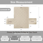 Camel Loveseat Covers 2 Cushion Couch, Water-Repellent Sofa Cover - Image 7