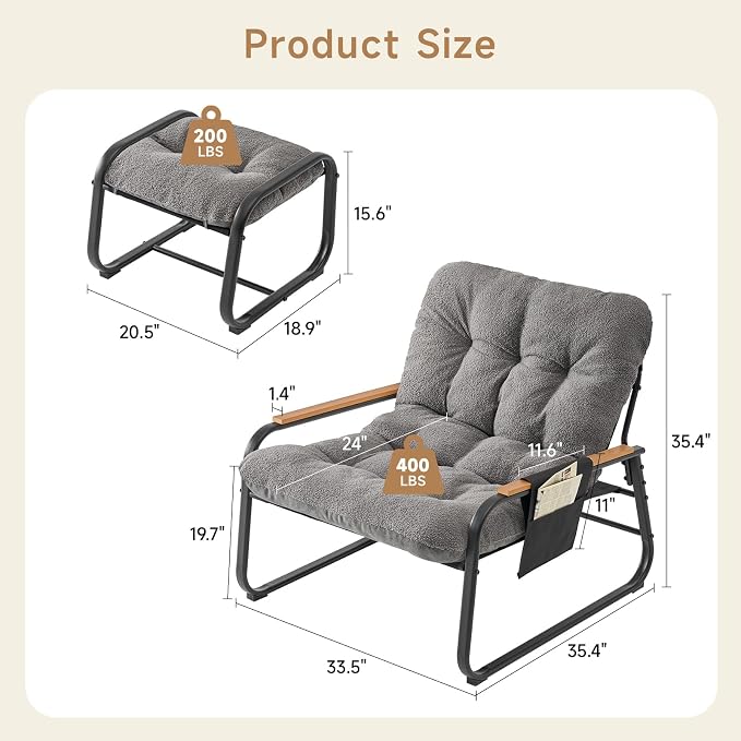 ONBRILL Oversized Modern Accent Chair - Image 2