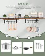 CHOEZON Wall-Mounted Pot Racks, Floating Shelves, Wall Shelves, Vintage Pot - Image 7