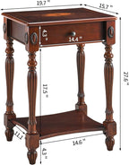 PADMA HOUSE Solid Wood Rectangle Side Table - Image 2