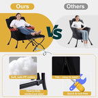 Lazy Chair with Ottoman, Large Accent Chair with Ottoman and a Throw Pillow - Image 9