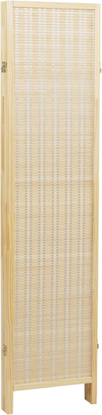 Roundhill Furniture Inkwell 4-Panel Bamboo Room Divider, Folding Portable - Image 8