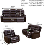 Leather Power Recliner Sofa Set - Image 2