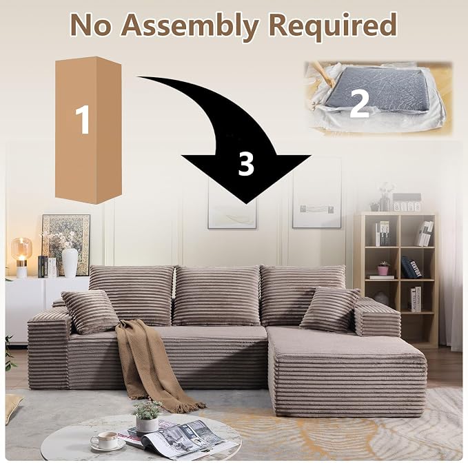 107.5" Cloud Sectional Couch - Image 8