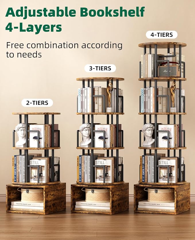 Kalrin 5 Tier Rotating Bookshelf - Image 8