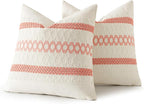 MIULEE Set of 2 Coral Red Boho Decorative Pillow Covers 20x20 Inch | Farmhouse - Image 8