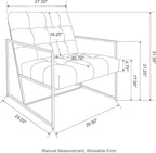 Glitzhome Mid Century Modern Accent Chair, Modern Living Room Chairs - Image 2
