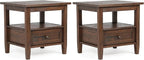 SIMPLIHOME Warm Shaker Solid Wood 20 inch Wide Transitional-Style End Tables in by SimpliHome