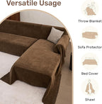 2 Pieces Sectional Couch Covers L Shaped Cover XXL Coffee | Thick Washable - Image 6