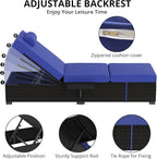 PeakPursuit Patio Lounge Chairs, Outdoor PE Wicker Chaise Lounge Set of 2 - Image 5