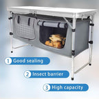 Folding Camping Table with Storage Aluminum Lightweight Camp Table Height - Image 5