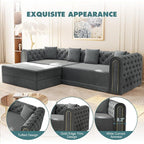 90.6'' Velvet Folding Floor Sofa Bed - Image 6