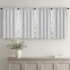 MIULEE 4-Panel 36 Inch Blackout Kitchen Tier Curtains Over Sink Creyish White - Image 2