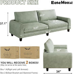 EASE MOOSE 88.5" Large Seat Faux Leather Loveseat Sofa, Waterproof and - Image 2