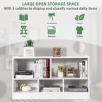 Tangkula 5 Cube Bookcase, 2 Tier Wooden Storage Open Bookshelf, Kid's Playroom - Image 7