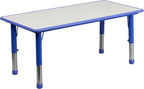 Flash Furniture Wren 23.625''W x 47.25''L Rectangular Blue Plastic Height - Image 3