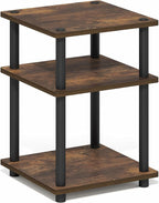 Furinno Turn-N-Tube Side Table, 3-Tier Square Modern End Table, Toolless Open - Image 6