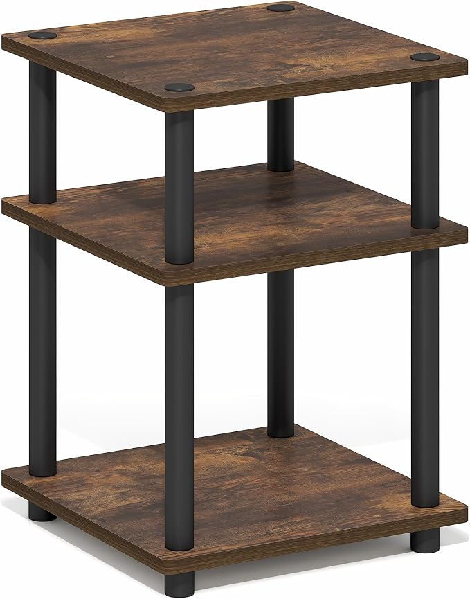 Furinno Turn-N-Tube Side Table, 3-Tier Square Modern End Table, Toolless Open - Image 6