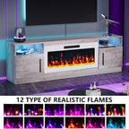 PRETZI Fireplace TV Stand with 36" Fireplace Up to 80" TVs, Remote Control - Image 4