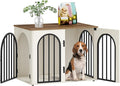 Hzuaneri 31.5'' Wooden Dog Crate Furniture, Indoor Dog Kennel Dogs Cage by Hzuaneri