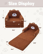 MOONBEEKI 2-in-1 Foldable Toddler Couch, Soft Sherpa Fabric - Image 3
