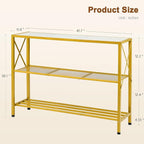 Hoctieon Gold Console Table, 3 Tier Entryway Table - Image 2