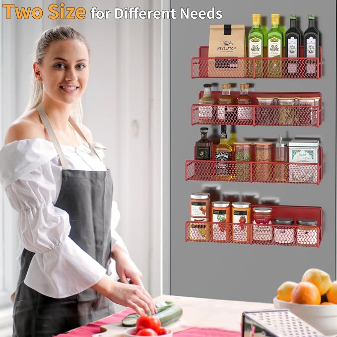 DTUQYX Magnetic Spice Rack for Refrigerator, 4 Pack 100% Metal Strong Magnet - Image 5