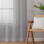 Light Grey Sheer Curtains 54 Inch Length 2 Panels, Airy & Breathable Solid - Image 8