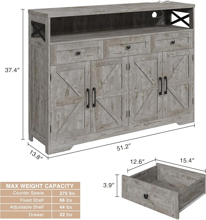 Befrases Farmhouse Buffet Cabinet - Image 3