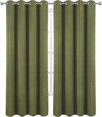 Olive Green Blackout Curtains/52 x 84 Inch Long/Set of 2 Curtain Panels/Thermal - Image 2