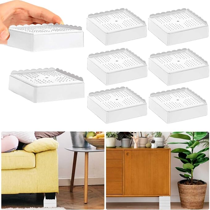 Bed Risers 1 inch, 2 inch, 3 inch, 4 inch Heavy Duty, Adjustable Furniture Riser by EGTTGIN