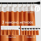 MIULEE Fall Orange Back Tab Blackout Curtains 52x84 Inch Length 2 Panel Set | - Image 3