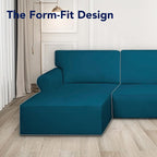 PureFit Stretch Sectional Couch Covers 2 pcs Non Slip L Shape Sofa Cover - Image 5