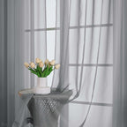 Grey Sheer Curtain 90 Inches Long 2 Panels Set, Solid Filmy Drapes - Image 6