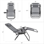 Devoko Patio Zero Gravity Chair Outdoor Folding Adjustable Reclining Chairs - Image 2