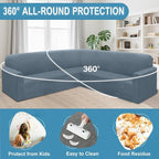 HDCAXKJ Corner Sectional Couch Covers Velvet Stretch L Shape Sofa Cover Soft - Image 5