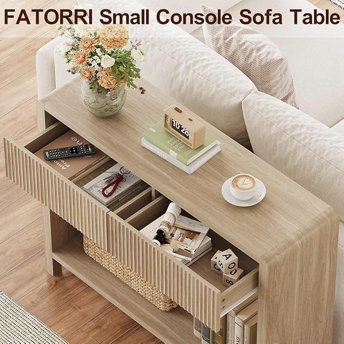 FATORRI Console Sofa Table, Wooden Entryway Table - Image 4