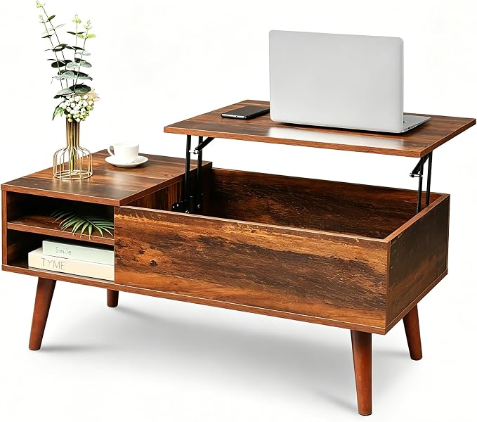WLIVE Coffee Table with Lifting Top, Hidden Storage & Adjustable Shelf by WLIVE