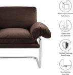 Modway Ansel Performance Velvet Accent Chair in Chocolate Brown - Image 4