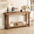 Solid Wood Console Table, 55.1" Long Farmhouse Entryway Tables Thickened by WINWY