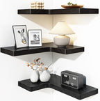 Fixwal Corner Floating Shelves for Wall Mounted Natural Solid Wood 16"x11.4" by Fixwal