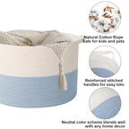 115L Extra Large Woven Cotton Rope Blanket Basket - Image 3